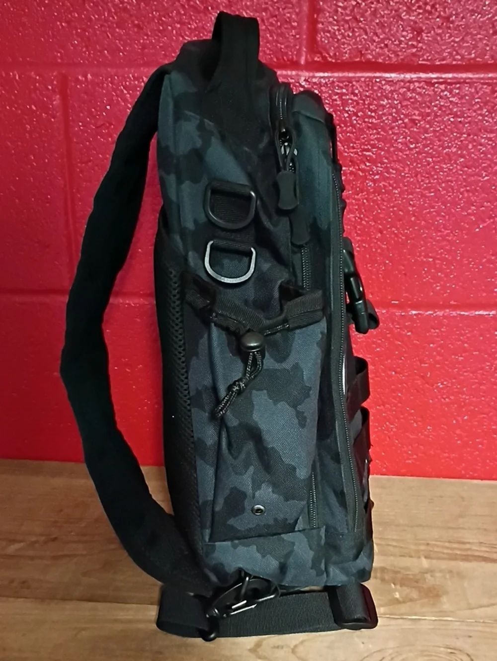 Black Camo Tactical Sling Backpack